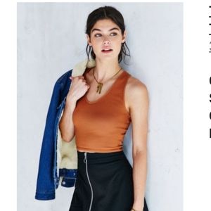 UO Truly Madly Deeply Crop Top Brown